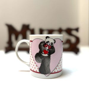 Vintage 80s Panda Bear Mug Cottagecore Country Farmhouse Tea Cup Bear Feet Family Mugs Care Bear
