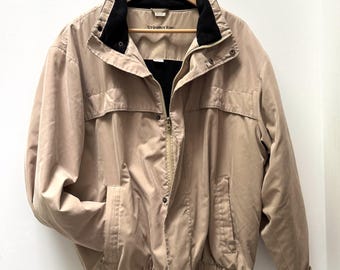 Vintage St John's Bay Outdoor Coat M 90s Beige Zip Snap - Etsy
