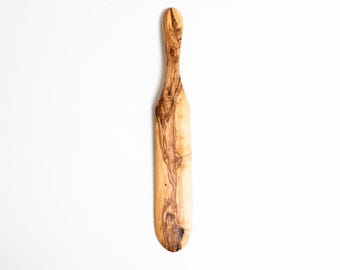 Handmade Olive Wood Spatula, Wooden Crepe Turner, Omelette Flipper, Pancake Turner, Kitchen Utensil, Housewarming Gift