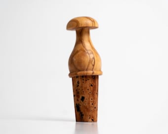 Handmade Olive Wood Wine Bottle Stopper, Wooden Wine Cork, Bar Accessory, Housewarming Gift, Wine Lover Gift