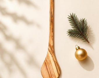 Olive Wood Cooking Spoon, Handmade Kitchen Utensil, Christmas Stocking Stuffer, Hostess Gift
