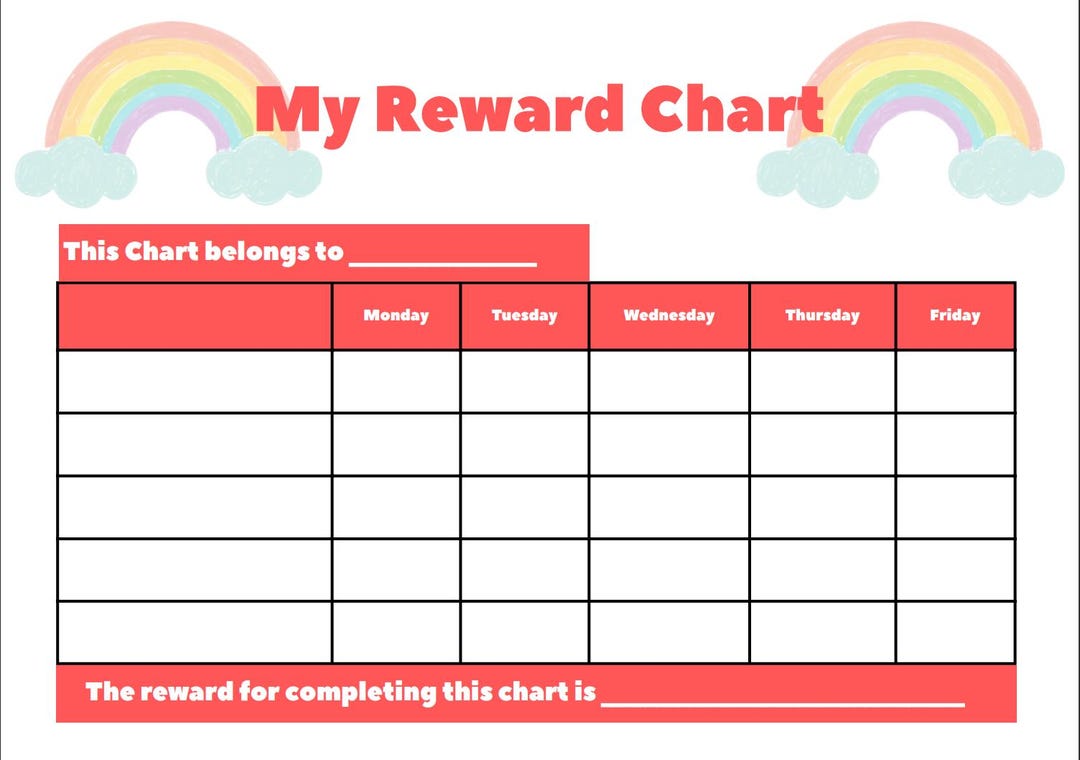 Weekly Rewards Chart - Etsy
