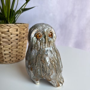 Forest Spirit – Handmade Ceramic Owl Sculpture with High-Fire Glaze
