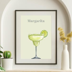 Cóctel - Arte mural - Póster - Arte mural de cocina - Póster de casa - Póster de cóctel - Póster de bebidas - Sofisticado - Colorido - Margarita