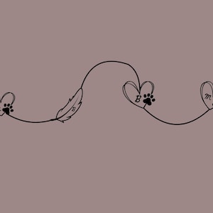 minimalistic A4 landscape pet print customisable to your pets and initials