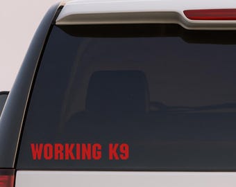 WORKING K9-vinylsticker – waarschuwingssticker voertuig hondengeleider