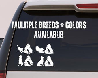Custom Breed Barn Hunt Sticker | Dog Silhouette + Rat Tube Vinyl Decal | Working Dog Window Sticker | Barn Hunt Trial Gift