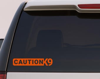 LET OP Vinylsticker K9 - waarschuwingssticker werkhond