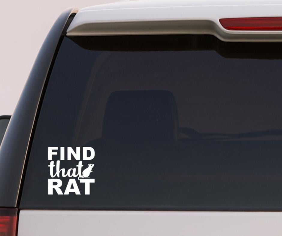 FIND THAT RAT Barn Hunt Vinyl Decal | Barn Hunt Dog Sport Sticker | Working Dog Car Window Decal | Rat Hunting Team Gift