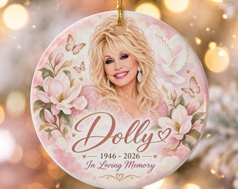 In Loving Memory Dolly Christmas Ornament, Memorial Keepsake Gift, Country Music Lover Xmas Decor
