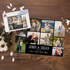 Custom Photo Collage Puzzle, Personalized Jigsaw Gift for Anniversary or Father’s Day, Unique Keepsake with Your Pictures, Wooden Puzzle