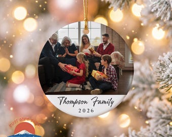 Custom Family Photo Christmas Ornament, Personalized Picture Ornament, Unique Xmas Memory Gift