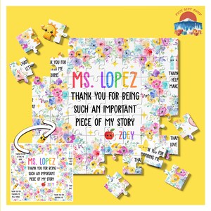 Custom Wooden Jigsaw Puzzle, Personalized Puzzle Piece Gift for Teacher, Unique Teacher Appreciation Present, Classroom or Office Decor