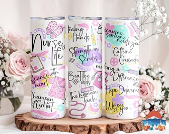 Nurse Life Stainless Tumbler, 20 Oz Skinny Drinkware For Healthcare Worker, Medical Worker Appreciation Gift Cup