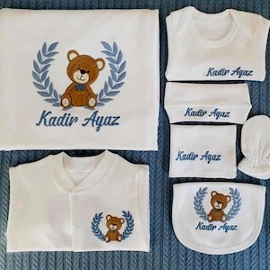 Roupa de bebê menino voltando para casa, presente personalizado para bebê, Footie com monograma, foto de recém-nascido, presente de chá de bebê, indo para casa personalizado