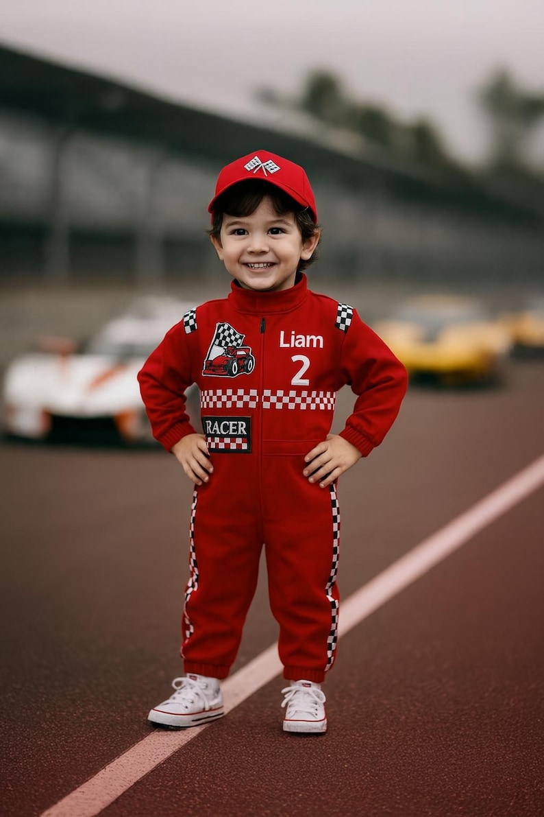 Baby Racer Style Personalized Race Car Outfit, Baby First Birthday, 100% Cotton - Etsy