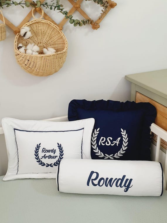 Personalisiertes Kinderkissen-Set aus Bio-Baumwolle: Besticktes Kinderzimmer-Dekor