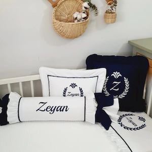 Personalized Organic Cotton Baby Duvet Cover Set: Custom Name Embroidery