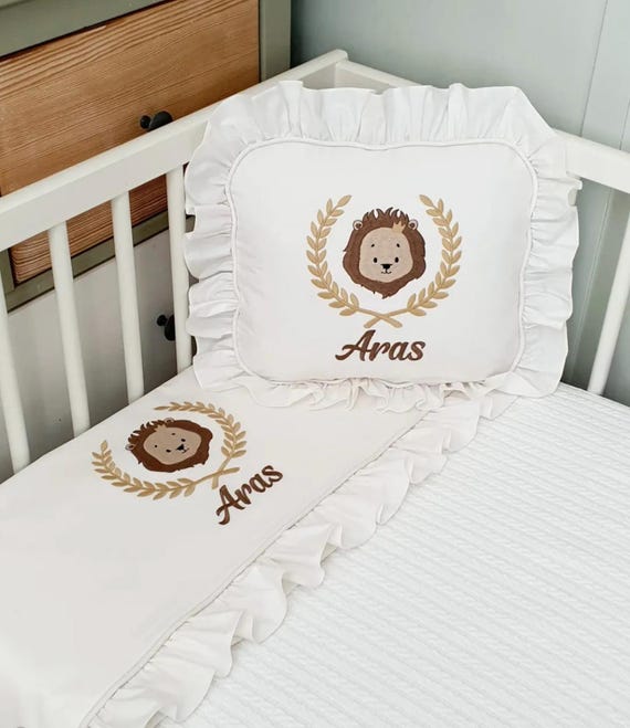 Personalized Safari Baby Bedding Set: Organic Cotton Crib Duvet Cover