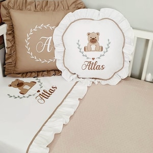 Personalized Organic Cotton Baby Duvet Cover Set: Handmade Crib Bedding