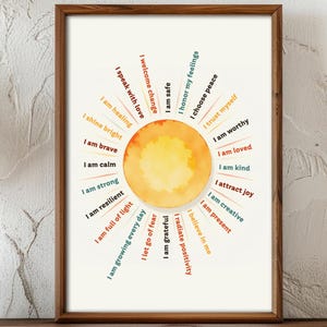 Sun Affirmations Poster: Positive Quote Printable Wall Art (Customizable Digital Download image 3