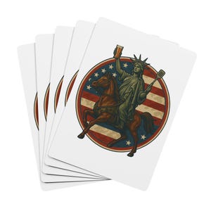 Set di carte da gioco vintage patriottiche per poker, mazzo di carte unico degli Stati Uniti, regalo per giocatori di carte, articoli da bar, articoli essenziali per serate di gioco, giochi del 4 luglio