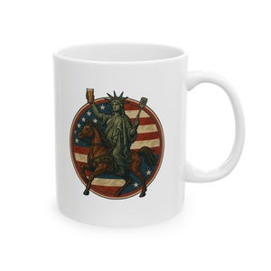 Patriotische Keramikkaffeetasse - Perfekt für den Unabhängigkeitstag, den Turtiertag und alltägliche Schlucke - 11 Unzen- und 15 Unzen-Optionen, festliche Schlucke