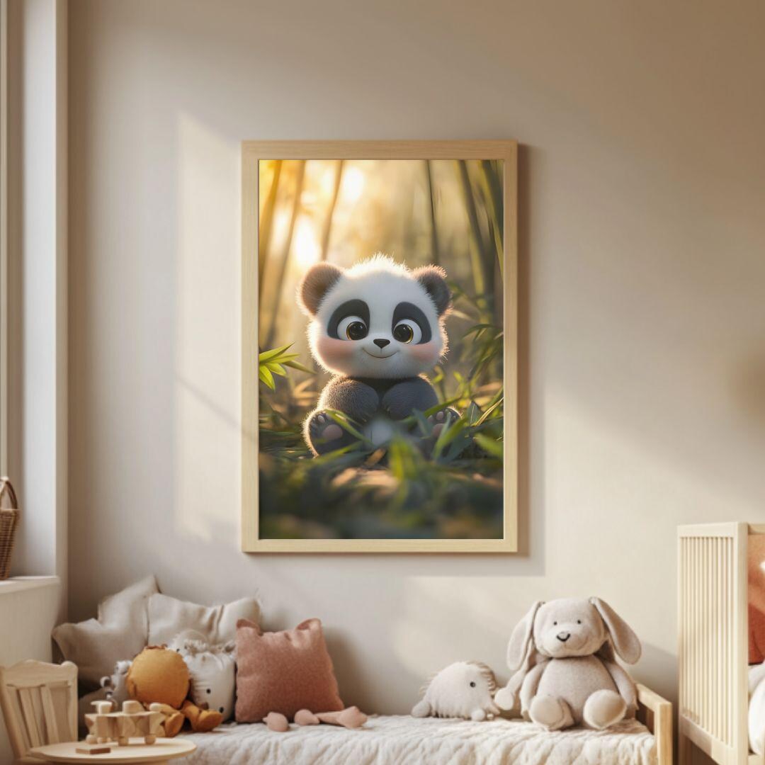 Adorable Baby Panda Nursery Wall Art – Cute Forest Animal Poster for ...