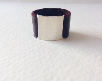 Sterling silver belt buckle ring size 7