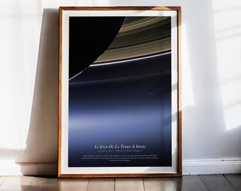 Dagen då jorden log, Cassini-foto, jorden från Saturnus, NASA-väggkonst, minimalistisk rymddekor, astronomiposter, 2013
