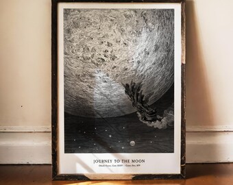Gustave Dore Moon Print, Orlando Furioso Canto XXXIV, Astolfo Voyage to the Moon, Astronomy Art, Antique Engraving, Dark Academia, 1879