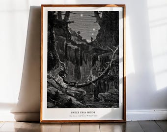 Camille Flammarion Print, Ursa Minor Art, Antique Astronomy, Celestial Navigation, 19th Century Science, Dark Academia Space Decor