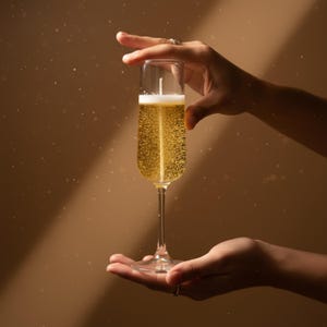 Champagne Candle: Realistic Cocktail Candle with Amber Scent