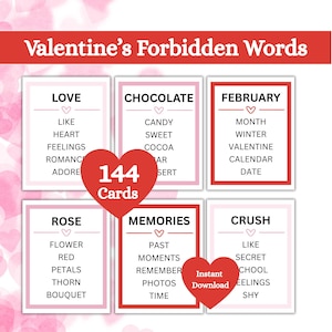 Spel Verboden Woorden Valentijnsdag | Afdrukbaar gezelschapsspel (direct downloaden)