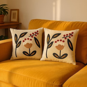 Decorative Minimalist Throw Pillow Cover – Boho Vibe with Colorful Abstract & Tassels, Mother&#39;s day gift, Gift for mom
