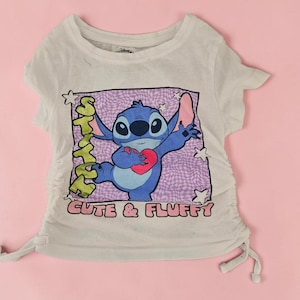 Disney Lilo & Stitch "Cute Fluffy" Girls Graphic T-Shirt Size 4/5 | Stitch Character Tee image 1