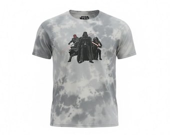 Star Wars Dark Side T-Shirt – Darth Vader, Darth Maul & Kylo Ren Grey Tie-Dye Tee