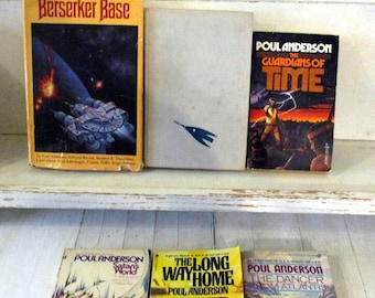 Vintage Lot of 6 Sci-Fi  books by Poul Anderson 2 Hardback 4 Paperbacks Tor, Ace, Signet First Edition The Enemy Stars 1958
