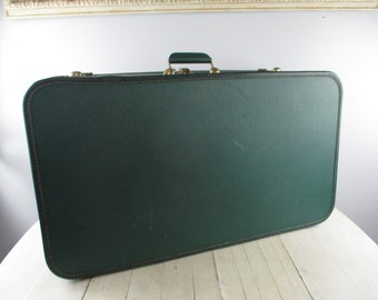Nice Vintage Lady Baltimore Suitcase Green Large Sized Great for stacking or display or repurpose or travel