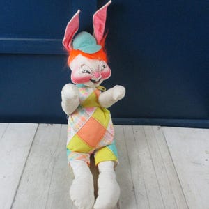 Muñeca Annalee vintage Mobilitee de 1971, tamaño 20&quot;, conejito de Pascua, sin etiquetas