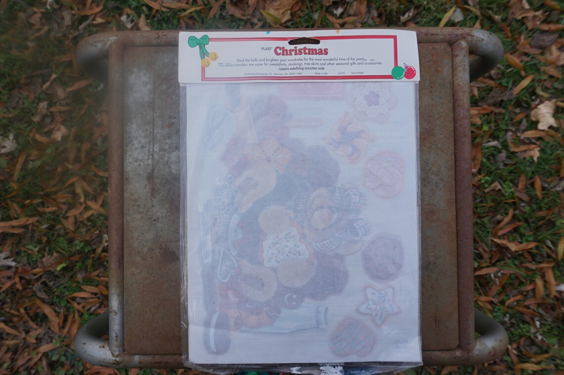 Christmas Iron on Transfer NOS Vintage 1993 Cookie Christmas Etsy