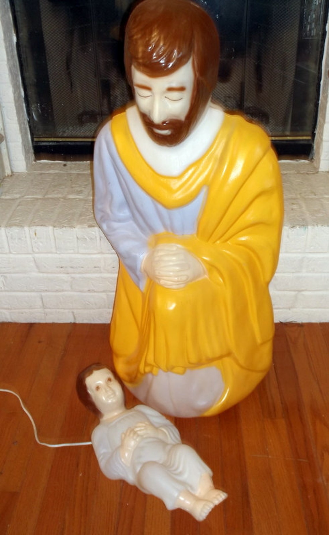 Vintage Large Blow Molds Nativity Set Joseph and Baby Jesus Etsy