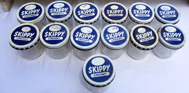 Glass Jar Vintage SKIPPY Peanut Butter Jar Glass Jar With ...