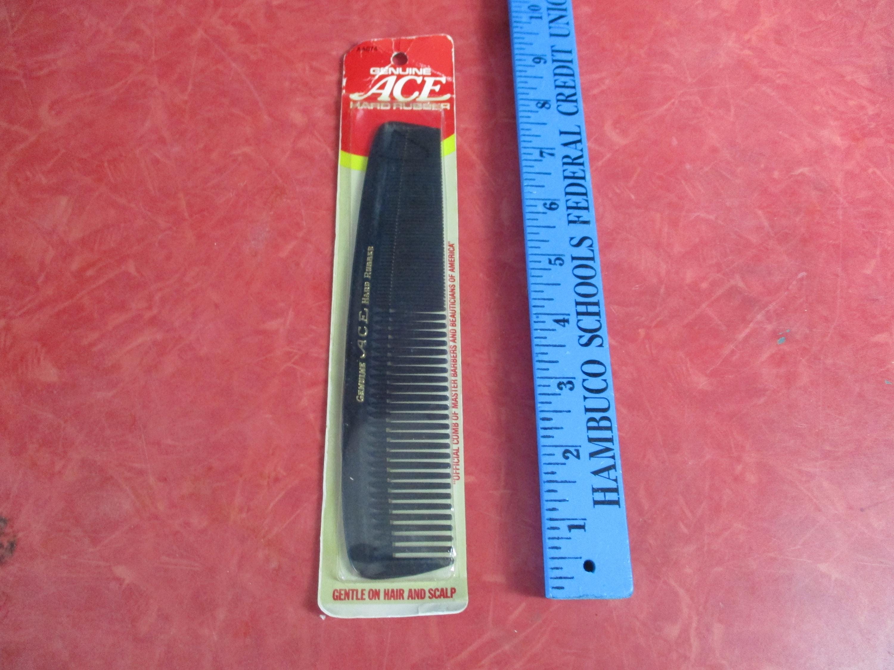 Vintage NIP Genuine ACE Hard Rubber Comb 7