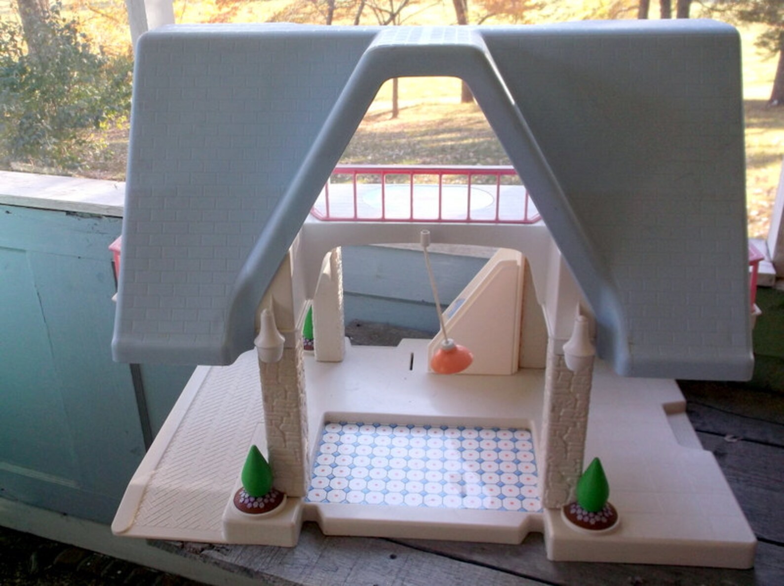 Vintage 1990's Little Tikes Dollhouse Playhouse Blue Roof Etsy