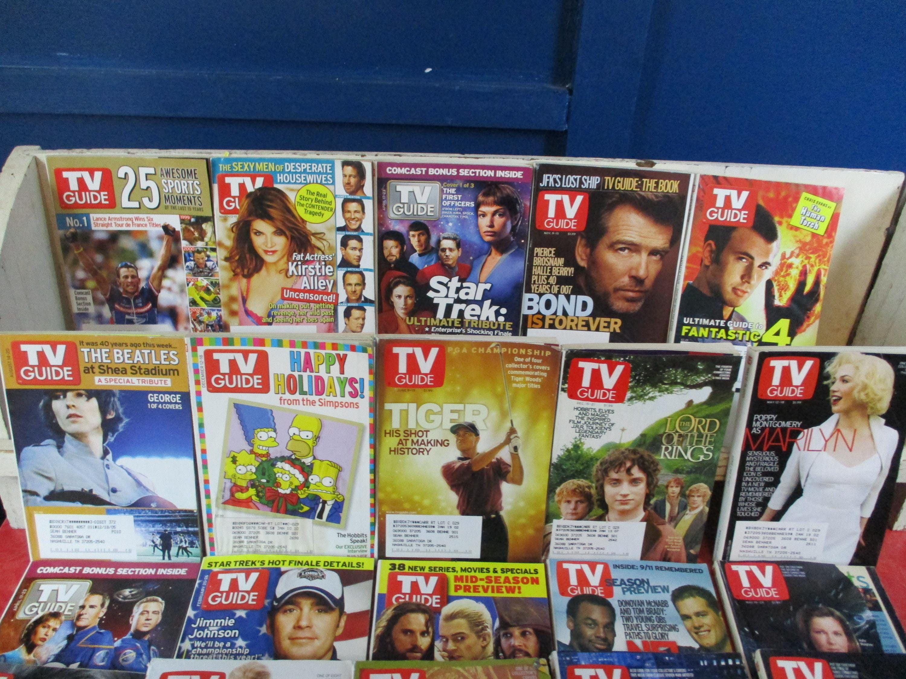 Vintage Lot of 21 Early 2000's TV Guide Magazines James Bond, Star Trek ...