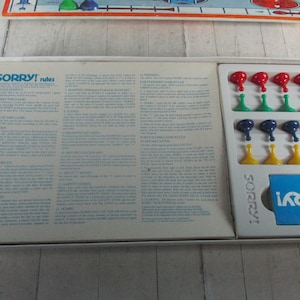 Lo sentimos, juego de mesa vintage de 1972 Parker Brothers Slide Pursuit Game COMPLETO para niños de 6 años a adultos para 2-4 jugadores Listo para la noche de juegos en familia