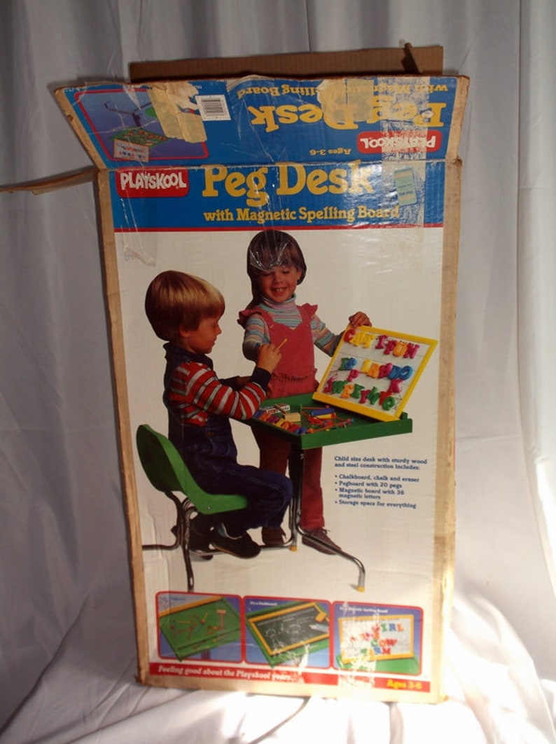 Child S Peg Desk Play Desk Vintage 1980 S Playskool Etsy