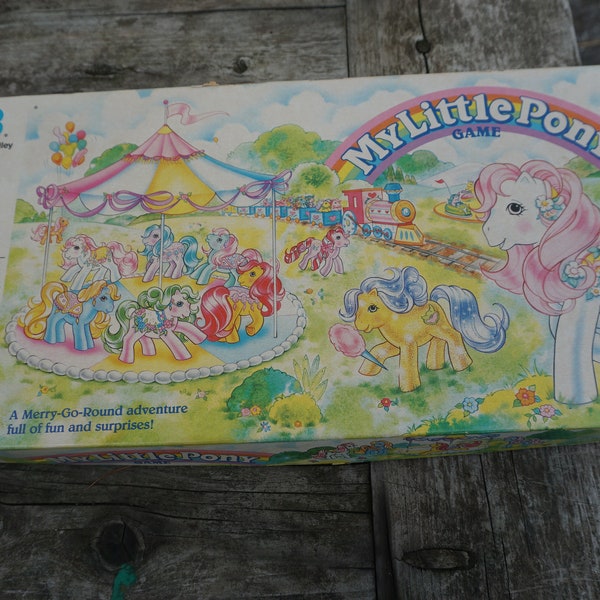 Brettspiel Jahrgang 1988 Milton Bradley My Little Pony Spiel komplett für 3 Spieler Verlassen Sie als Erster die Messe mit 5 goldenen Ringmarken