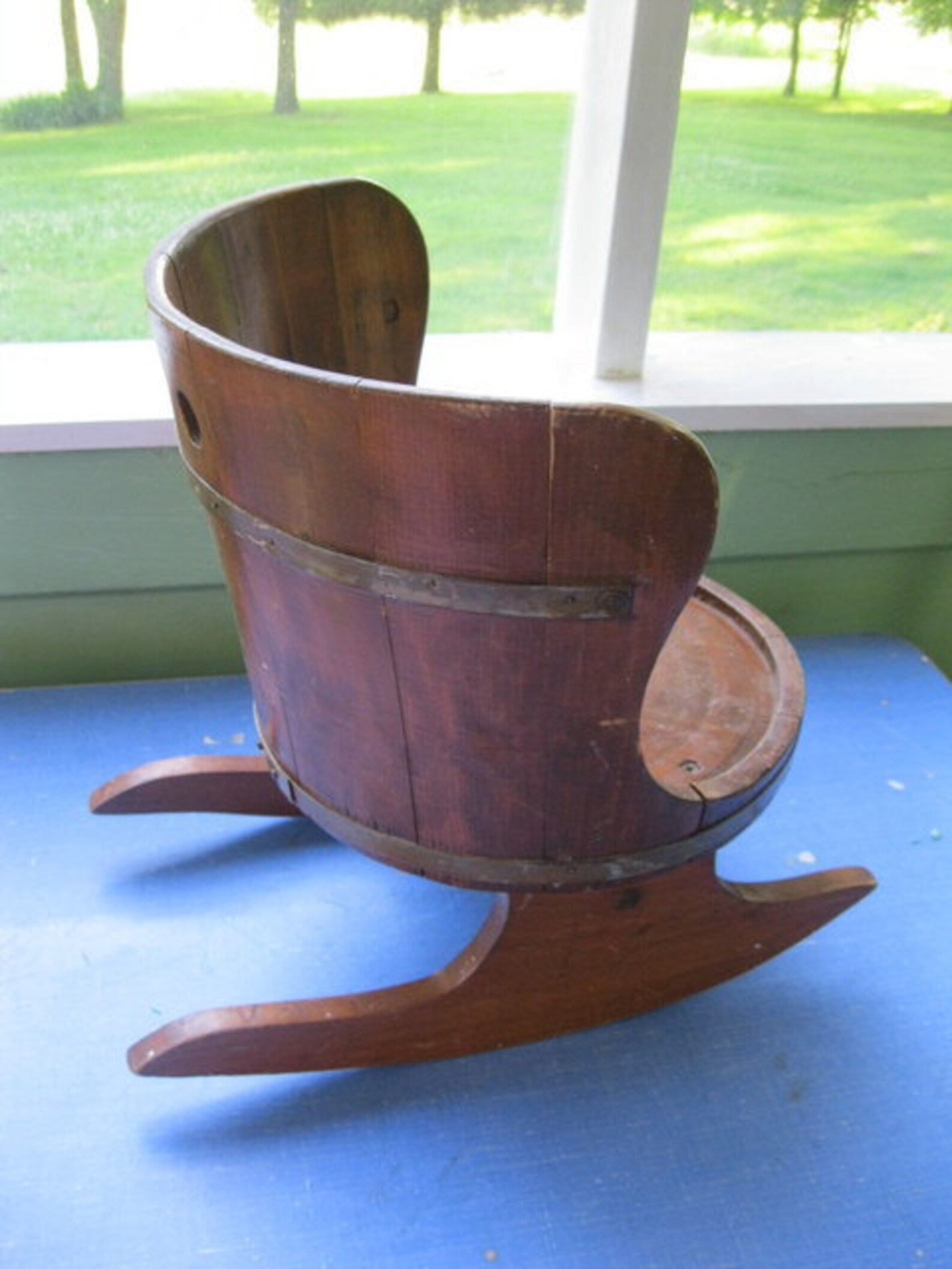 Vintage Child's Barrel Rocking Chair Etsy